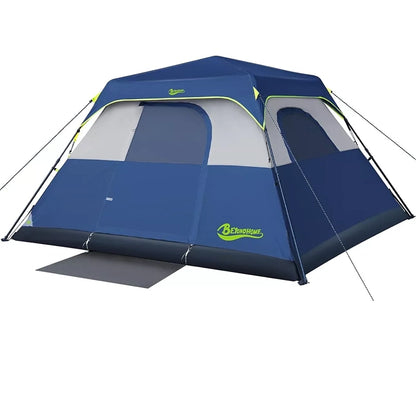 Instant Cabin Tent, 4 Person/6 Person Camping Tent Setup in 60 Seconds Navy Blue