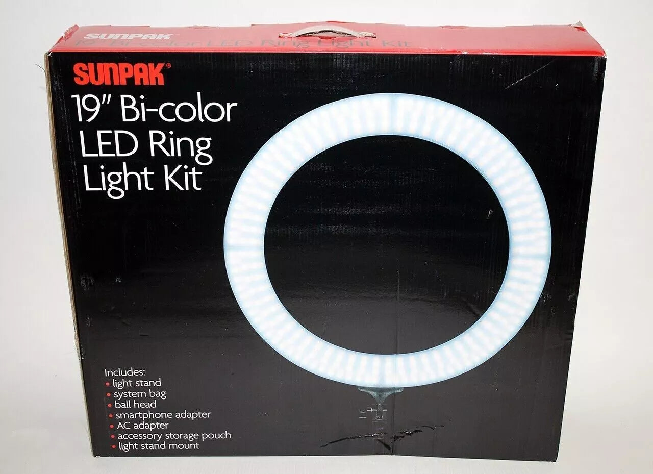 Sunpak 19" Bi-Color LED Ring Light Kit - VL-LED-448-19RK - Black HX