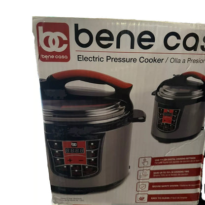 Bene Casa BC-74787 5L Electric Pressure Cooker, Red, Black , Silvsr