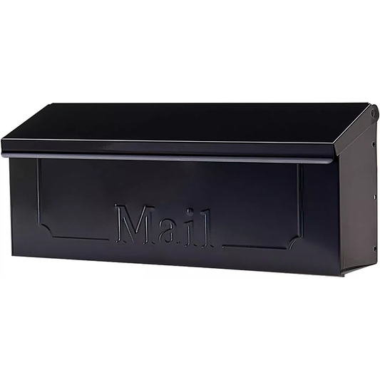 Gibraltar Mailboxes Townhouse Small Capacity Galvanized Steel Black, Wall-Mount