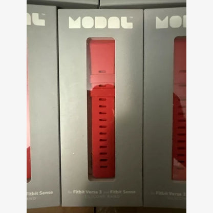 Modal- Silicone Watch Band for Fitbit Versa 3 and Fitbit Sense - Red