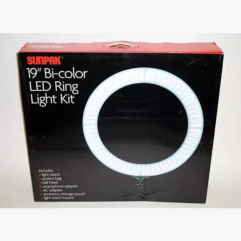 Sunpak 19" Bi-Color LED Ring Light Kit - VL-LED-448-19RK - Black HX