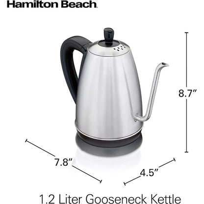 Hamilton Beach Gooseneck Pour Over Electric Tea Kettle, Water Boiler & Heater