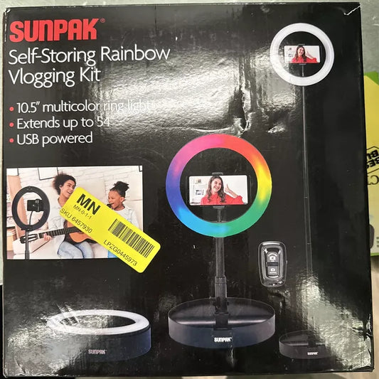 Sunpak VGC-LEDRGB-11RL Self-Storing Compact Foldable Rainbow Vlogging Kit