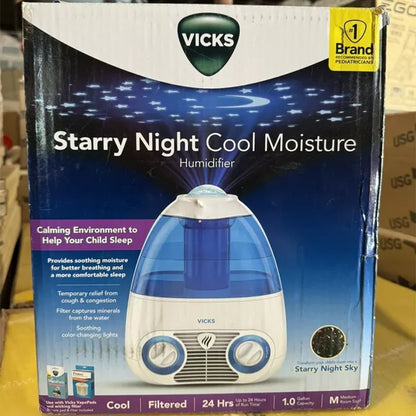 Vicks Starry Night Filtered Cool Mist Humidifier, Medium to Large Room