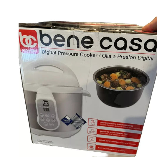 Bene Casa 900W 4L Electric Pressure Cooker Stainless Steel